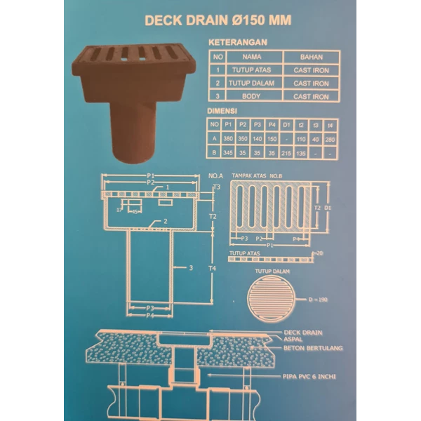 Deck Drain Cast iron 6